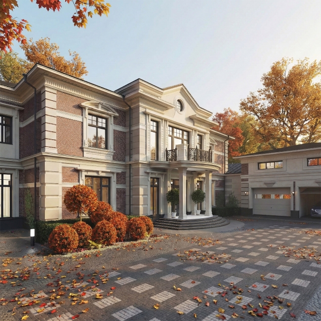 Проект загородного дома в классическом стиле