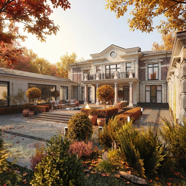 Проект загородного дома в классическом стиле