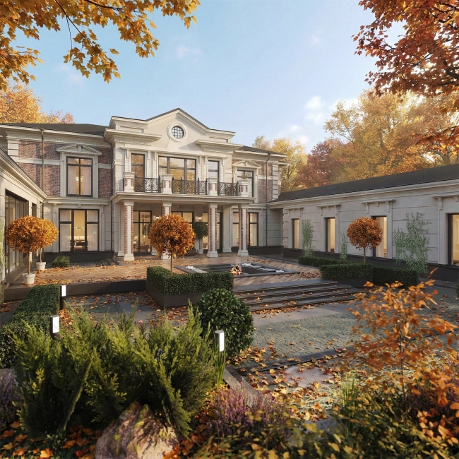 Проект загородного дома в классическом стиле