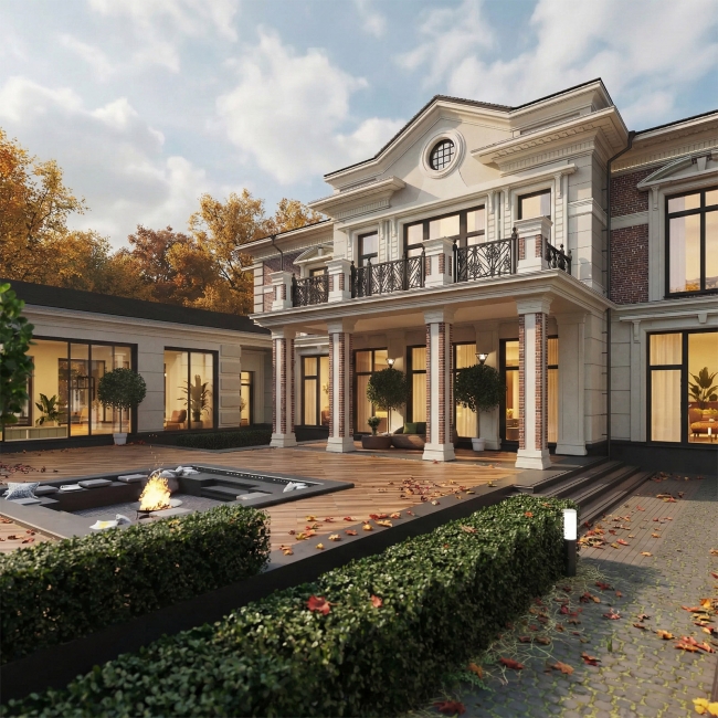 Проект загородного дома в классическом стиле