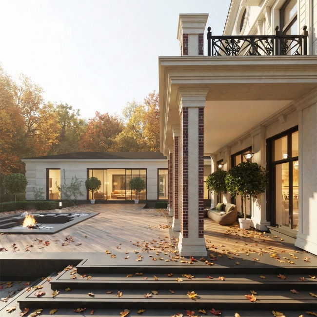 Проект загородного дома в классическом стиле