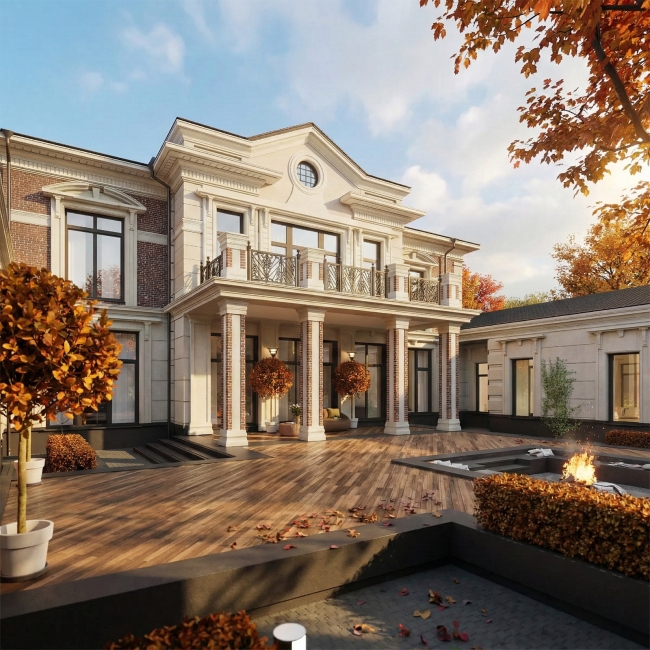 Проект загородного дома в классическом стиле