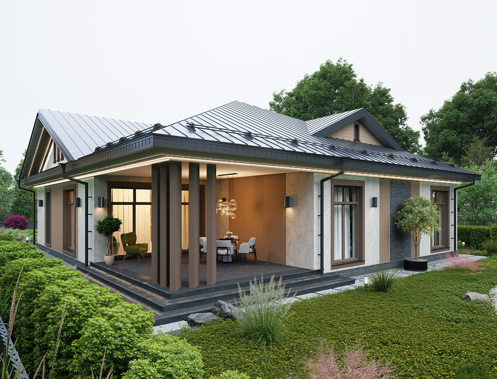 Одноэтажный дом 200м