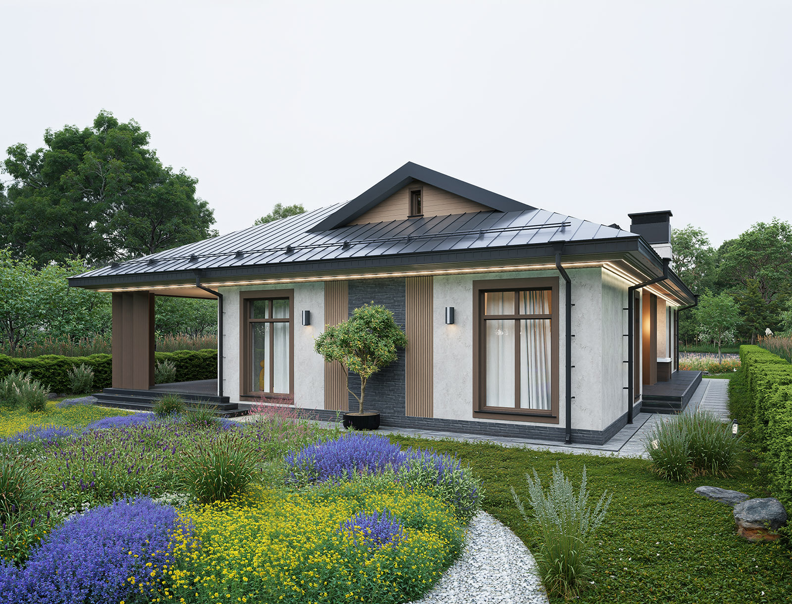 Терраса с выходом из зоны гостиной