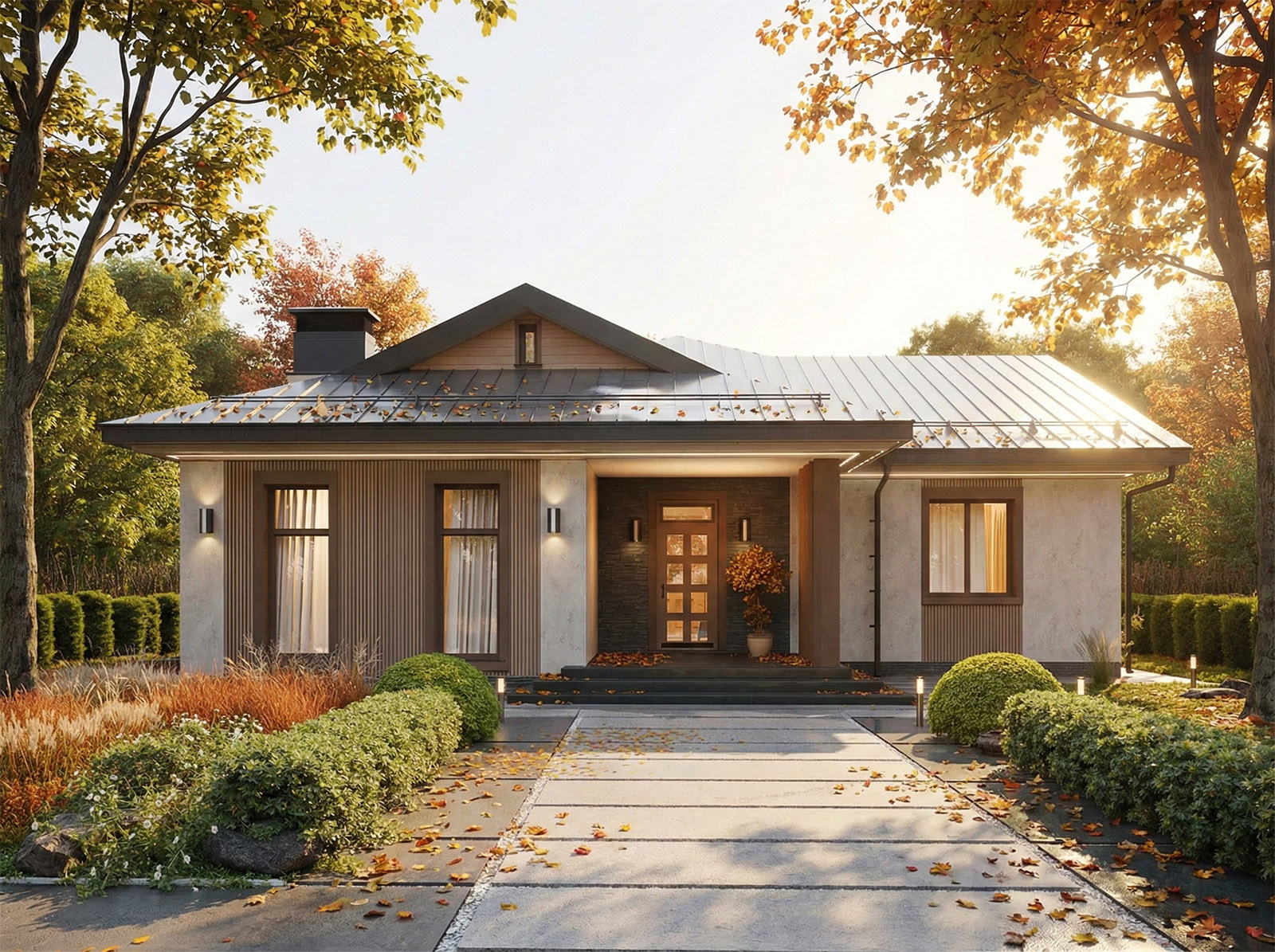 Проект одноэтажного дома 200 м2