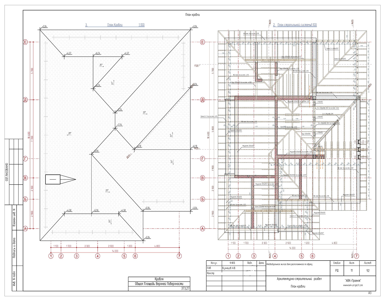 План кровли