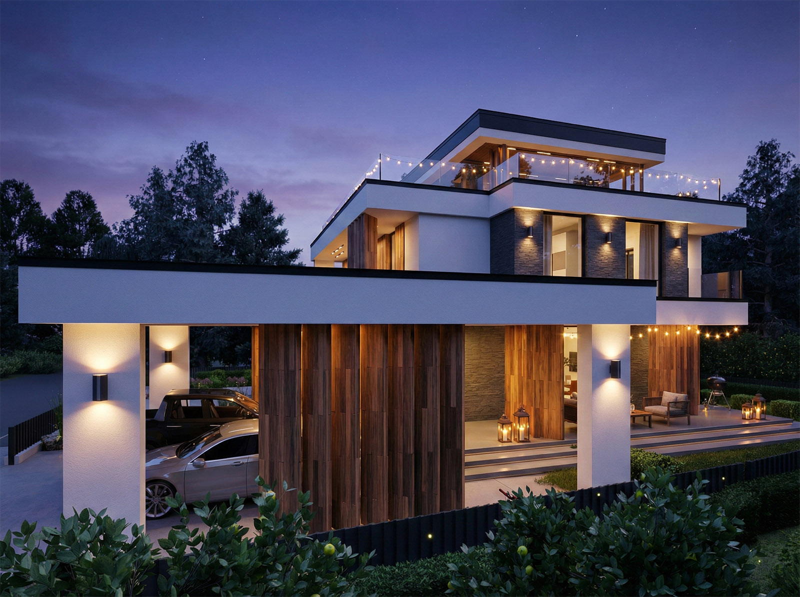 Проект трехэтажного коттеджа 400м