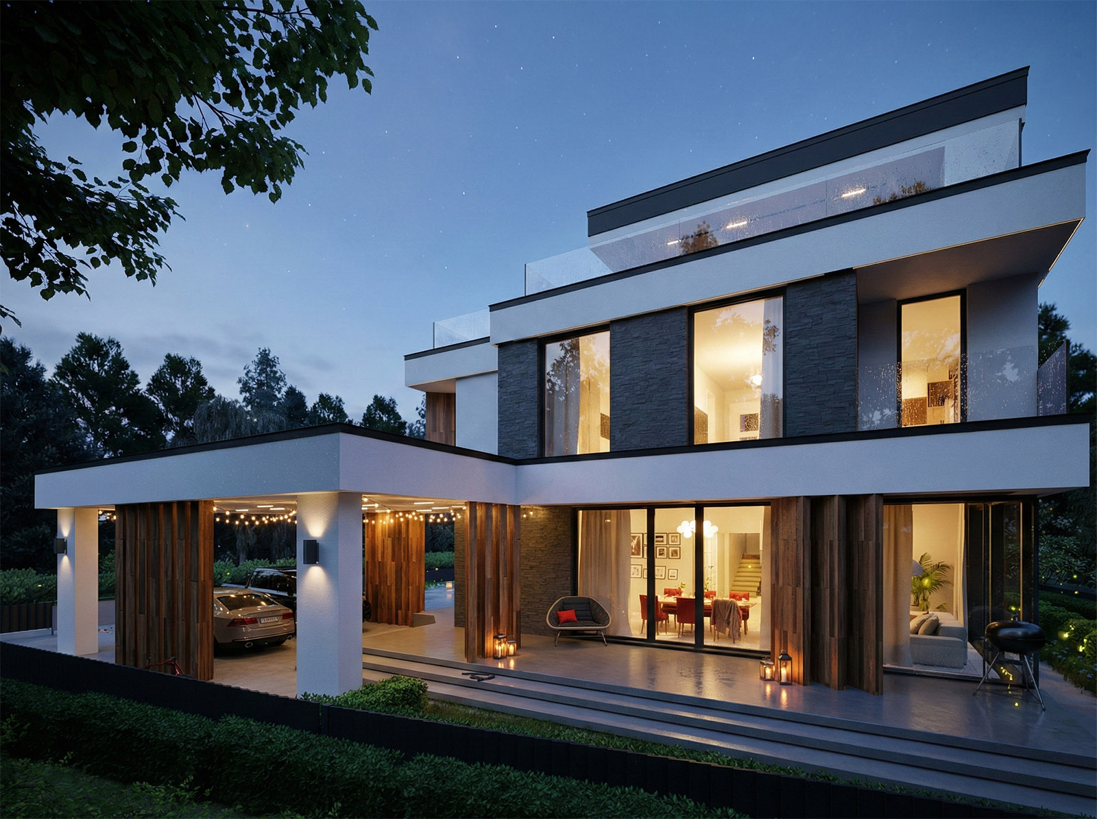 Проект современного дома площадью 400м