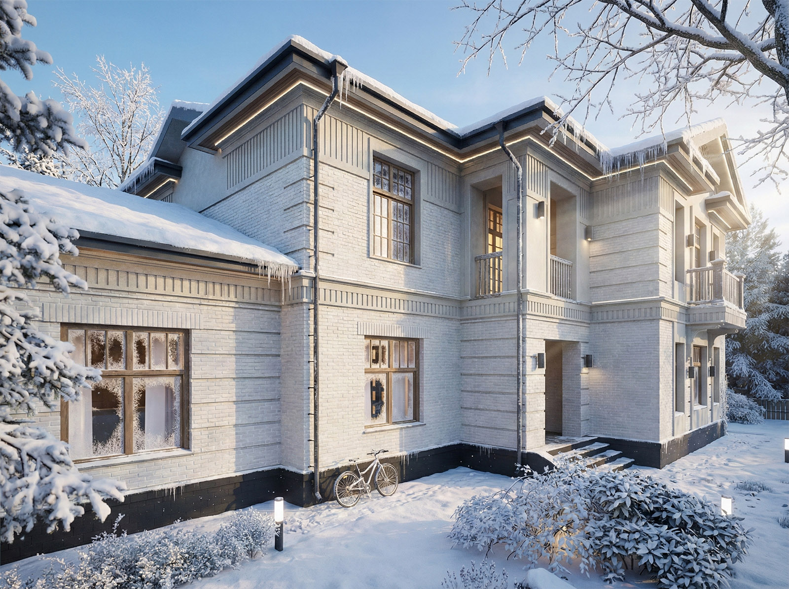 Клинкерный кирпич, камень и дерево в отделке фасадов