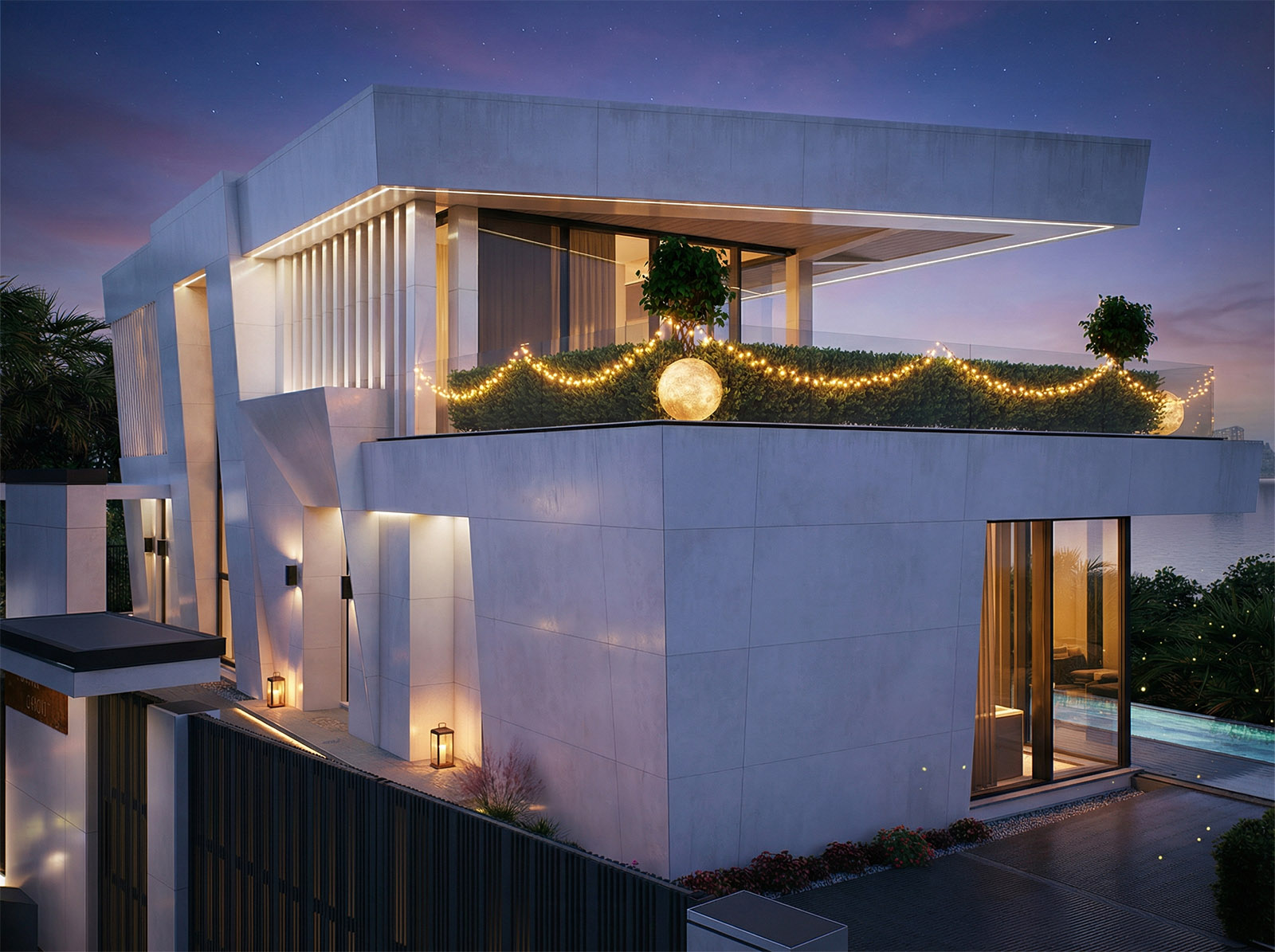 Вид на главный фасад виллы