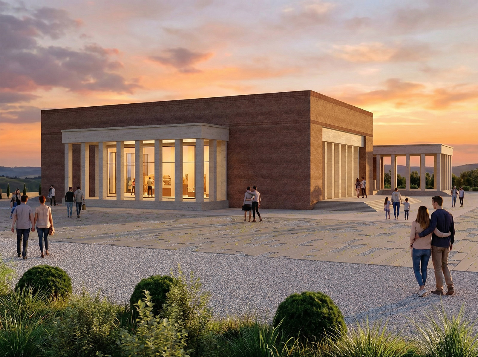 Боковой фасад выставочного комплекса на Таманском полуострове